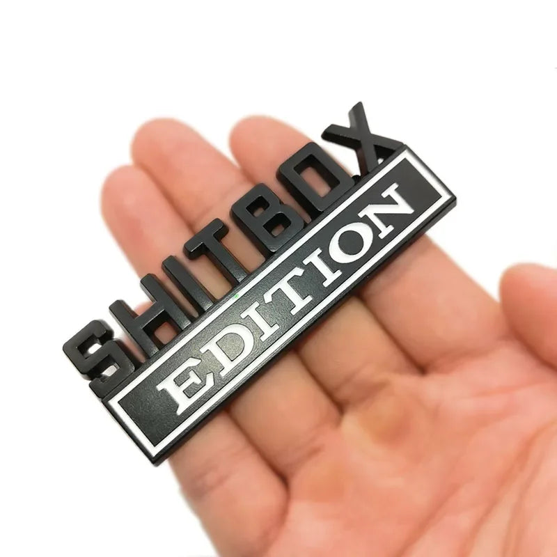 3D Chrome/Black Red Metal Emblem SHITBOX EDITION Badge