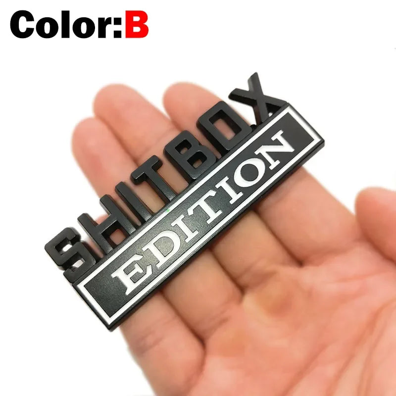 3D Chrome/Black Red Metal Emblem SHITBOX EDITION Badge