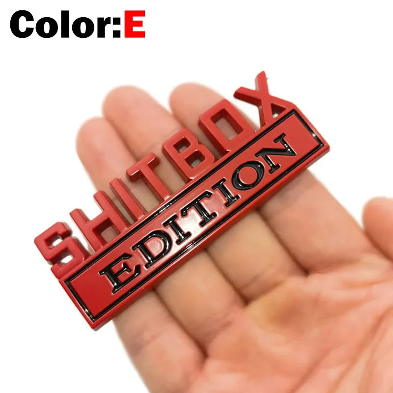 3D Chrome/Black Red Metal Emblem SHITBOX EDITION Badge